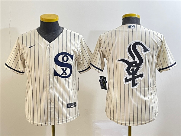 Youth Chicago White Sox Cream Team Big Logo Stitched Jersey